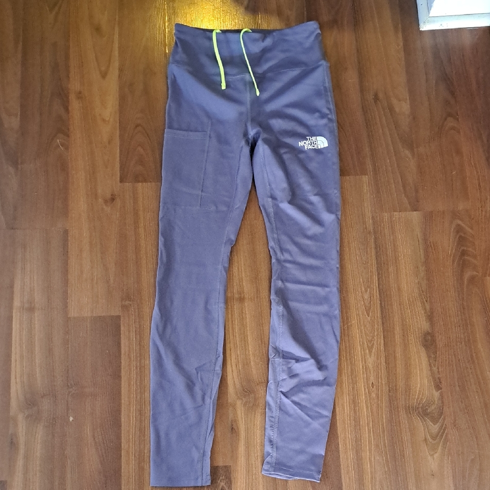 The North Face Purple Leggings with Neon Accents